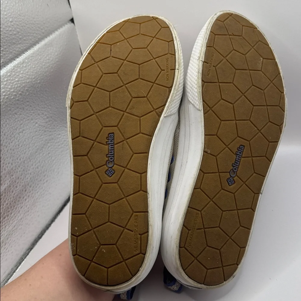 Columbia PFG Distant Water Slip-On Shoes Beige Mesh Boat Shoes Women’s Size 7.5
